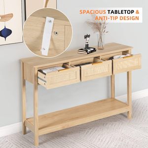 שולחן טרטן קונטרטיינויי שולחן פתוח אחסון שולחן מסדרון שולחן מסדרון עם 3 מגירות ריהוט לבית מגירות - Product Image 5