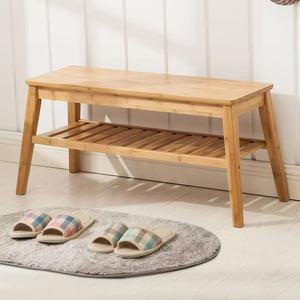 <b>Bamboo</b> minimalist shoe changing <b>stool</b>, double-layer shoe changing bench for living room and entryway, suitable for outdoor - Product Image 1