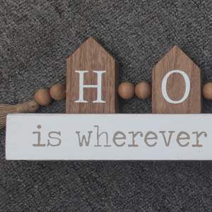 La <span class=keywords><strong>casa</strong></span> è dove <span class=keywords><strong>sono</strong></span> con te con nappe e perline in legno, decorazioni Decorative <span class=keywords><strong>a</strong></span> forma di <span class=keywords><strong>casa</strong></span> in legno, decorazioni da tavolo indipendenti - Product Image 4