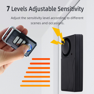 สัญญาณเตือนการสั่นสะเทือนระดับเสียงสูง 110dB 433MHz รีโมทไร้สายสำหรับบ้าน หน้าต่าง ประตู รถยนต์ รถจักรยานยนต์ ป้องกันการโจรกรรม ความปลอดภัย - Product Image 2