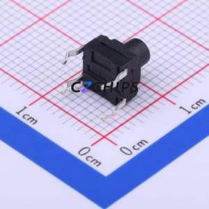 TC-FS66D-C-G Tactile Switch Through hole Component (THT)-4P,6x6mm Switch Single Pole Single Throw Round Button 2.6N Through Hole - Product Image 2