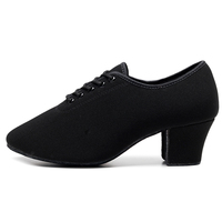 Chaussures de danse élégantes pour femmes (ballroom/latin) - Talons hauts professionnels en tissu Oxford avec semelles extérieures confortables en cuir véritable