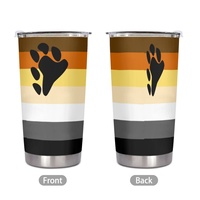 Gobelet isotherme personnalisé en acier inoxydable 20 oz, thème arc-en-ciel gay, pour trajets urbains en voiture, fêtes barbecue, et pauses détente au bureau