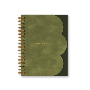 Carnet de notes et agenda annuel personnalisé de luxe A5 en velours vert avec reliure à anneaux dorés - Product Image 1