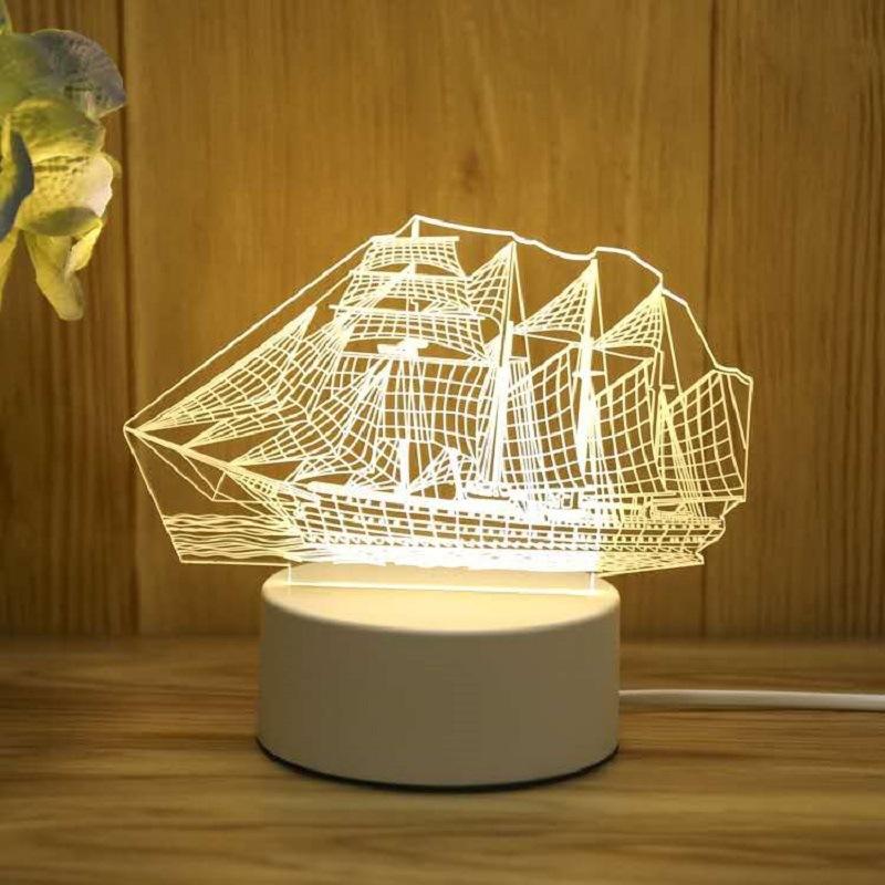 Lámparas divertidas inteligentes de luz de noche LED 3D, decoración de escritorio personalizada, lámparas LED de noche, regalo para mujer, decoración USB para dormitorio de Navidad