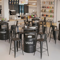 Tables et chaises industrielles créatives en fer forgé, style réservoir de pétrole, pour bars, KTV, restaurants et lieux de loisirs