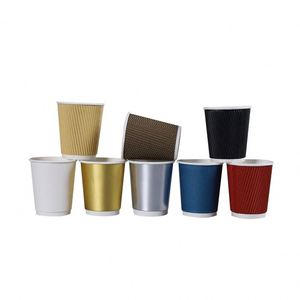 Gobelets à café jetables en papier à double paroi, isolés, écologiques, compostables, biodégradables, imprimés sur mesure, avec couvercles, 12 oz - Product Image 5