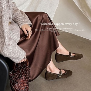 GERSHON <span class=keywords><strong>BRAM</strong></span> Zapatos Mary Jane de cuero genuino para mujer, estilo coreano, con estampado de leopardo retro, tacón medio de 4 cm, sin cordones, punta redonda, suela de goma - Product Image 3