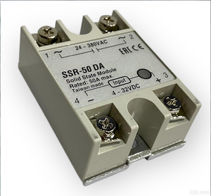 Relé de Estado Sólido SSR-50 DA, 50A, 380VAC, Entrada 4-32VDC, Fabricado en Taiwán, Miniatura, 4P, Terminal de Tornillo, 1 Contacto Normal Abierto - Product Image 3