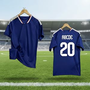 Camiseta de Fútbol Personalizada Sublimada para Hombre, Cuello en V, Manga Corta, Secado Rápido, Transpirable, Ecológica, Profesional, 2026 - Product Image 1