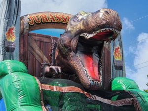 Ngoài Trời 22 'Jurassic Rush khủng long trượt nước <span class=keywords><strong>Inflatable</strong></span> thương mại <span class=keywords><strong>Inflatable</strong></span> <span class=keywords><strong>SLIDES</strong></span> lớn trượt nước với hồ bơi cho trẻ em - Product Image 5