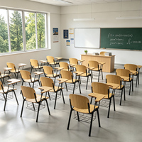 Chaise d'étude en bois pour salle de classe, bibliothèque, chaise d'étudiant avec tablette d'écriture