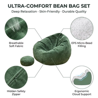 Canapé paresseux Lazy Bean Bag pour chambre à coucher, tatami, balcon et rebord de fenêtre – Mobilier confortable pour petits espaces