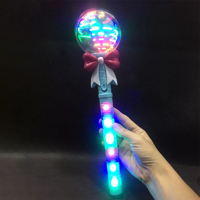 LED Flashing Light up Magic Spinning Wands Colorful Spinning Ball Magic Stick Spin Toy Light up Toys