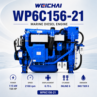 Moteur diesel Weichai série WP6 WP6C156-21 156 CV 2100 tr/min pour la propulsion marine des navires de pêche et des navires de passagers