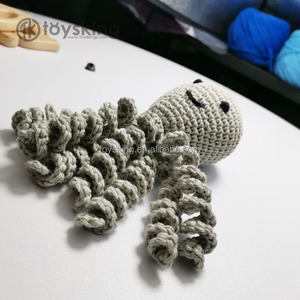 Juguete <span class=keywords><strong>Mordedor</strong></span> de Pulpo de Algodón Orgánico, Juguete de Ganchillo <span class=keywords><strong>Amigurumi</strong></span> Suave para Bebés, Juguete para Infantes - Product Image 4