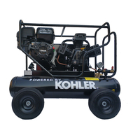 Compresseur d'air alimenté au gaz 6.5HP 18CFM Réservoir d'air portable 115PSI 9 Gal à essence pour machines de chantier d'atelier