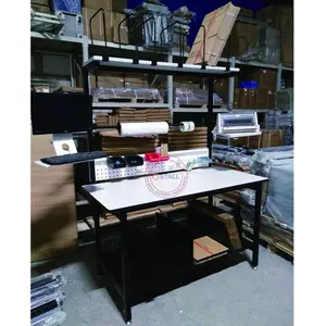 Station d'emballage Esd, table de travail d'emballage avec plateforme d'imprimante, gourde