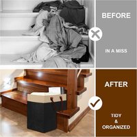 Panier d'escalier pliable multifonction en feutre écologique et durable avec poignées, pour rangement de vêtements sur escalier moqueté, usage domestique