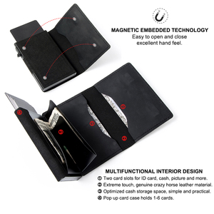 Cartera Inteligente con Bloqueo RFID, Portafolio Magnético de Cuero Genuino para Tarjetas de Crédito, con Rastreador Inteligente, Superventas en Dropshipping - Product Image 5