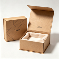 Boîte en papier personnalisée Forest Packing, impression sur mesure, luxe, pliage magnétique, design artistique tissé pour l'emballage de bijoux