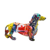 Ornement personnalisé sculpté en résine époxy, style art populaire moderne et simple, motif Teckel, créations artisanales pour la maison, le meuble à vin et le bureau