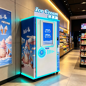 32 Inch Touch Screen 220V 4G Wifi Automatic <b>Ice</b> <b>Cream</b> Vending <b>Machine</b> 24 Hours <b>Ice</b> <b>Cream</b> Kiosk Booth Unmanned <b>Soft</b> Serve <b>Machine</b> - Product Image 1