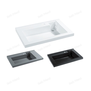 <span class=keywords><strong>Lavabo</strong></span> Rettangolare Moderno in Pietra Artificiale Lucida Bianca, Facile da Pulire, per <span class=keywords><strong>Bagno</strong></span>, <span class=keywords><strong>Dimensioni</strong></span> 60-120cm - Product Image 3