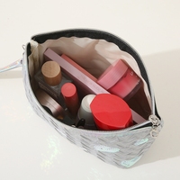 Haute qualité PVC cosmétiques fermeture éclair sac de rangement grande capacité pochette de maquillage étanche avec paillettes fille amour Solution de stockage