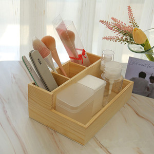 Wooden Nail Art Storage <b>Box</b> Desktop Organizer With Compartments Eco-Friendly <b>Makeup</b> Tool Holder 2L Capacity - Product Image 4