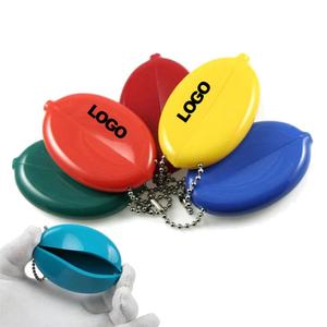 Custom Blank Rubber Coin Case with Logo Wholesale <b>Keyring</b> Plastic Pvc Silicone Squeezes Purse Keychain - Product Image 2