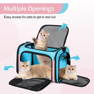 QQgift transporteur pour animaux de compagnie personnalisé approuvé par la compagnie aérienne nouveau chat chien transporteur jusqu'à 15 livres pour petits chats moyens chiots sac de voyage pour animaux de compagnie - Product Image 3