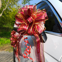 Noeud en organza en gros, nœud à tirer, pompon, nœud à tirer pour la décoration de voiture de mariage