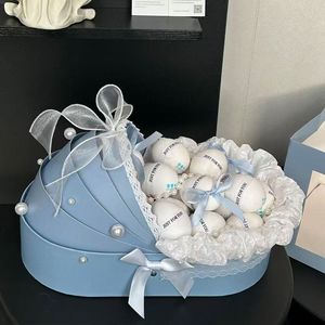 Boîte <span class=keywords><strong>cadeau</strong></span> Fête <span class=keywords><strong>des</strong></span> Mères en carton rigide, type berceau, pour œufs de cane, fleurs, bouquets de fruits, bougies, portefeuilles et cadres photo - Product Image 2