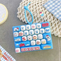 Mini clavier fidget à 26 touches, porte-clés avec touches colorées, poignée perlée, touches à presser, anti-stress, cadeau personnalisé