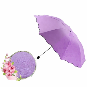Waves Edge Magic Color Changing 3 Folding Customized Logo Multicolor Waterproof Umbrella