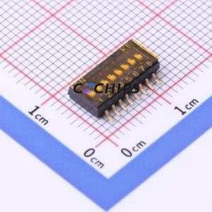 DSHP08TSGER DIP Switch SMD-16P,5.4x11.7mm Switch Single Pole Single Throw 8 1.27mm 25mA - Product Image 1