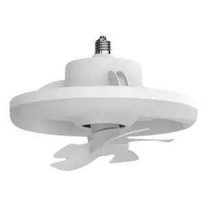Ventilateur de plafond LED moderne 30W avec moteur CC 15W, design encastré, télécommande, ventilateur 4 vitesses, lumière blanche, corps en plastique, jusqu'à - Product Image 1