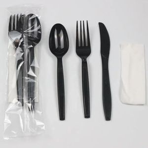 Set di Posate da Campeggio Monouso Ecologiche Pesanti 3*1 4*1 con Sacchetti in Plastica OPP Richiudibili - Product Image 5