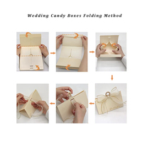 Boîte à Dragées Mariage Triangle Nœud Papillon Or Champagne, Boîtes Cadeaux Mariage Beige, Boîte Cadeau Chocolat Friandises pour Invités