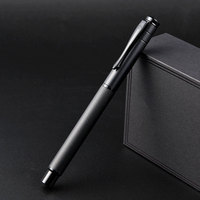 Stylo Plume Courbé Ultra-Mince 0,28 mm Édition Chevalier Noir pour la Calligraphie, les Étudiants et la Finance