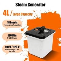 Générateur de vapeur portable 4L en acier inoxydable 304 pour hammam domestique télécommandé, alimenté par prise secteur