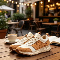 Baskets décontractées rétro à lacets pour hommes, personnalisées OEM, en daim de liège éco-végétalien, à blocs de couleur, avec semelle intermédiaire amortissante, pour la marche et le style urbain