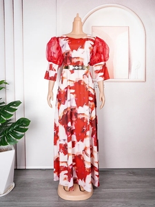 Robes Maxi Africaines pour Femmes 2023 <span class=keywords><strong>Plus</strong></span> <span class=keywords><strong>Size</strong></span> Soirée Fête Longue Robe Vêtements Africains Elégant Caftan Musulman Robe en Chiffon - Product Image 5