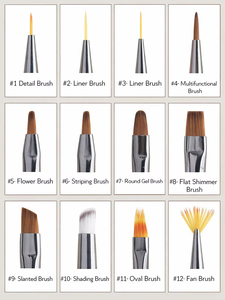 12Pcs Acrylic Handle Gel Nail Brush Set Non Shedding Nylon Bristles for UV Gel Salon Manicure - Product Image 2
