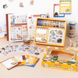 Simmo Cute Kitty Themed Briefpapier Box Memo Sheets 10 Aufkleber Washi Tape <span class=keywords><strong>Set</strong></span> für DIY-Projekte und Planer Dekoration - Product Image 3