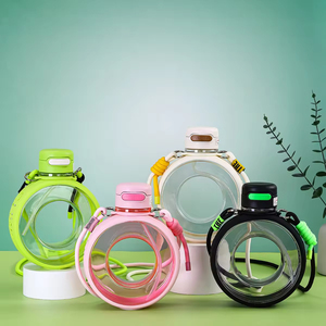 Botella <span class=keywords><strong>de</strong></span> Agua Deportiva Redonda Creativa <span class=keywords><strong>de</strong></span> Verano para Estudiantes, Botella <span class=keywords><strong>de</strong></span> Plástico para Bebidas y Jugos para Mujeres y Hombres - Product Image 3