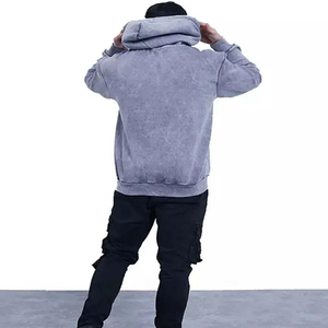 New Acid Wash Embroidered Winter <b>Men's</b> Fleece <b>Pullover</b> Hoodie 100% Cotton OEM Wholesale Custom Vintage Regular Fit Eco-Friendly - Product Image 6