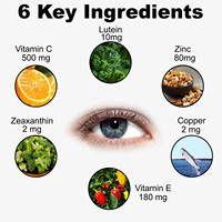 Tablet Kesehatan Mata Private Label OEM Mengandung Vitamin C, Lutein, Vitamin E, Seng, Pendukung Kesehatan Mata, Pendukung Mineral Total