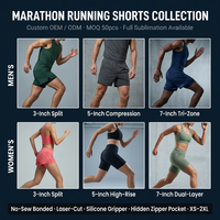 Shorts de course à compression légers et respirants, taille haute, doublés, extensibles, pour athlétisme, fitness, hommes et femmes